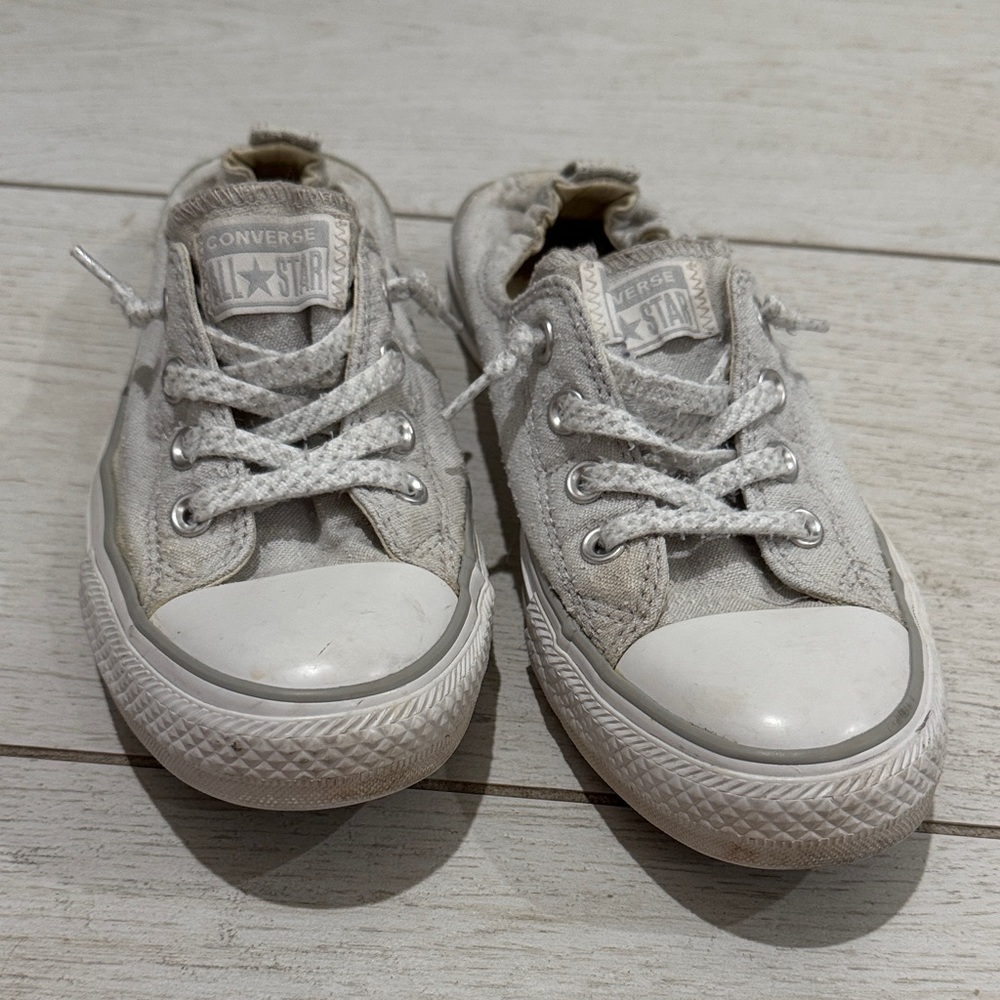 Converse Light Gray slide on Sneakers 9
